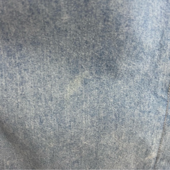 Vintage Denim Skirt Women Plus Size Elastic Waistband FLAWS Faded Blue Midi Jean - Picture 7 of 16